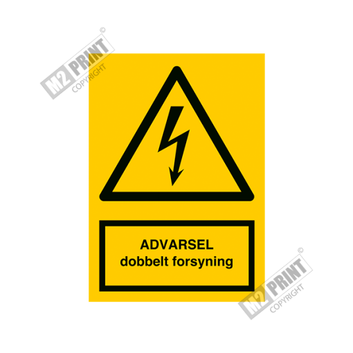 Advarselsskilt – ADVARSEL dobbelt forsyning