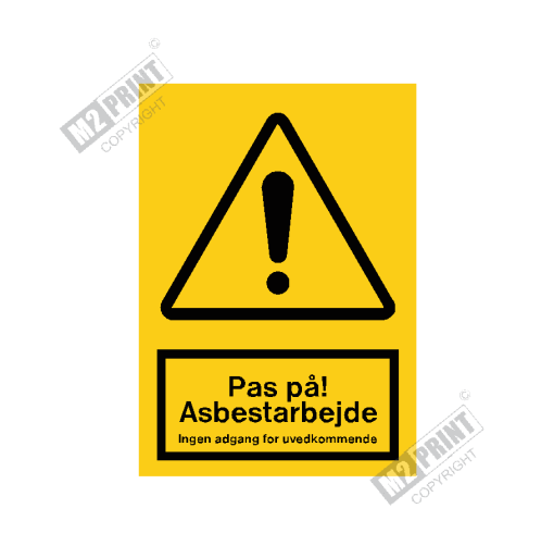 Advarselsskilt - Pas på! Asbestarbejde