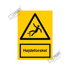 Advarselsskilt - Højdeforskel