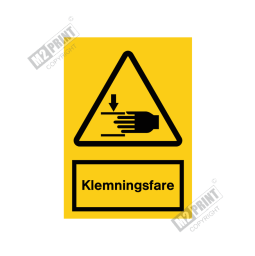 Advarselsskilt - Klemningsfare 3
