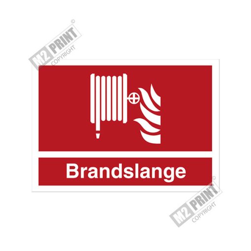 Brandskilt – Brandslange med tekst