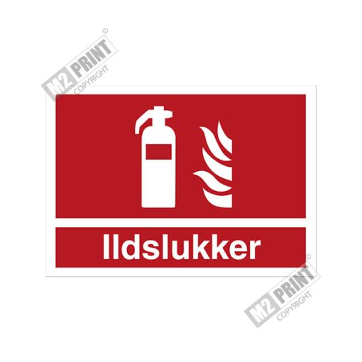 Brandskilt - Ildslukker med tekst