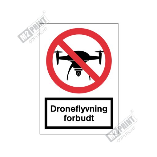 Forbudsskilt - Droneflyvning forbudt