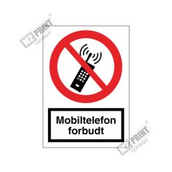 Forbudsskilt - Mobiltelefon forbudt