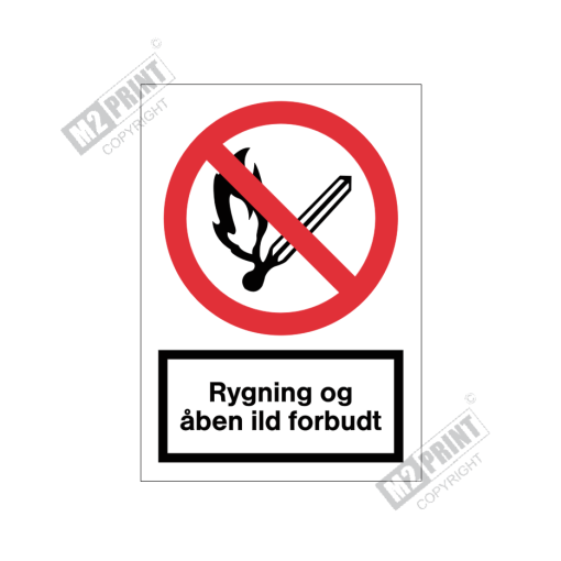 Forbudsskilt - Rygning og åben ild forbudt