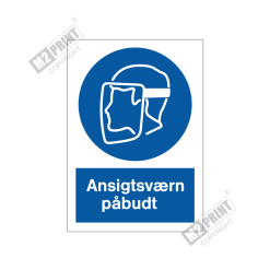 Påbudsskilt - Ansigtsværn påbudt 1
