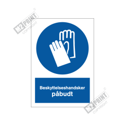 Påbudsskilt - Beskyttelseshandsker påbudt