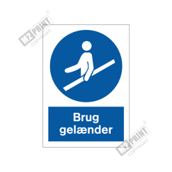 Påbudsskilt - Brug gelænder