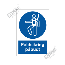 Påbudsskilt - Faldsikring påbudt 1