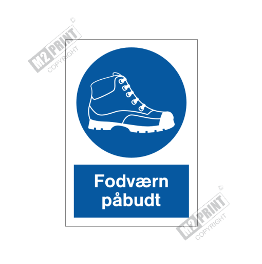 Påbudsskilt - Fodværn påbudt 1