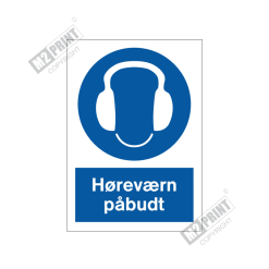 Påbudsskilt - Høreværn påbudt