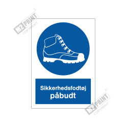 Påbudsskilt - Sikkerhedsfodtøj påbudt