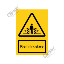 Advarselsskilt - Klemningsfare 1