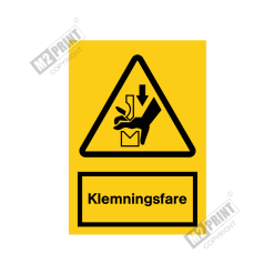 Advarselsskilt - Klemningsfare 2