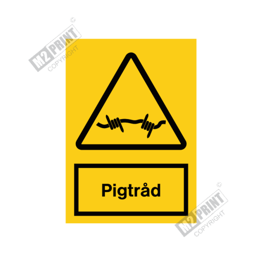 Advarselsskilt - Pigtråd
