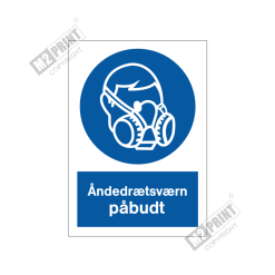 Påbudsskilt - Åndedrætsværn påbudt 1