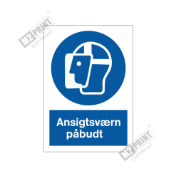 Påbudsskilt - Ansigtsværn påbudt 2