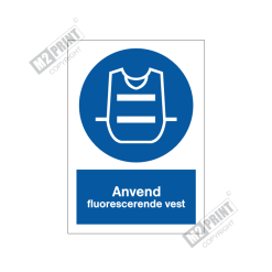 Påbudsskilt - Anvend fluorecerende vest