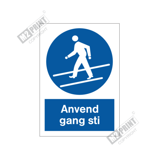 Påbudsskilt - Anvend gangsti