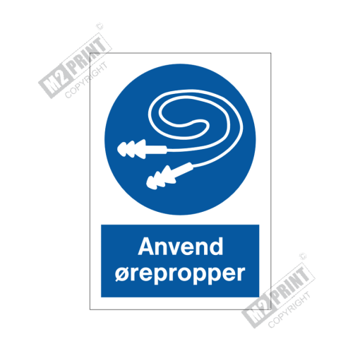 Påbudsskilt - Anvend ørepropper