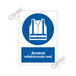 Påbudsskilt - Anvend reflekterende vest