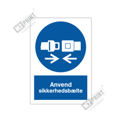Påbudsskilt - Anvend sikkerhedsbælte