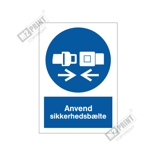 Påbudsskilt - Anvend sikkerhedsbælte