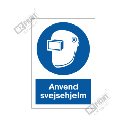 Påbudsskilt - Anvend svejsehjelm