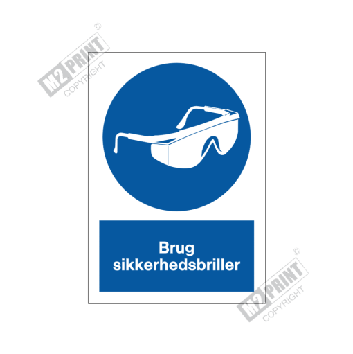 Påbudsskilt - Brug sikkerhedsbriller