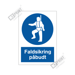 Påbudsskilt - Faldsikring påbudt 2