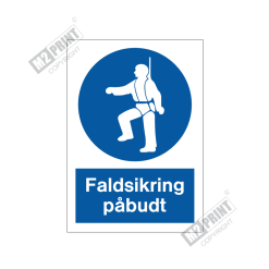 Påbudsskilt - Faldsikring påbudt 3