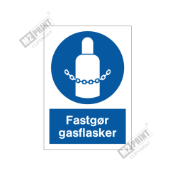 Påbudsskilt - Fastgør gasflasker