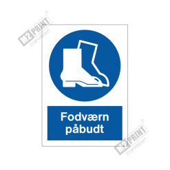 Påbudsskilt - Fodværn påbudt 2