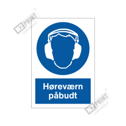 Påbudsskilt - Høreværn påbudt 1