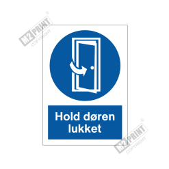 Påbudsskilt - Hold døren lukket