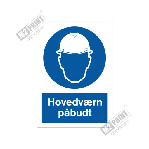 Påbudsskilt - Hovedværn påbudt 1
