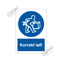 Påbudsskilt - Korrekt løft