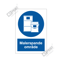 Påbudsskilt - Malerspande område