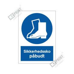 Påbudsskilt - Sikkerhedssko påbudt 1