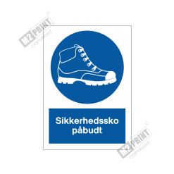 Påbudsskilt - Sikkerhedssko påbudt 2