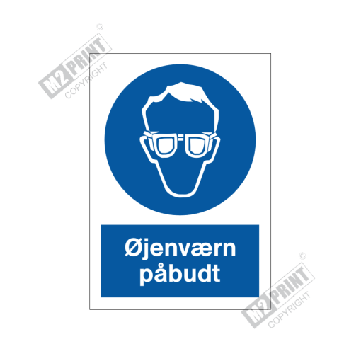 Påbudsskilt - Øjenværn påbudt 1
