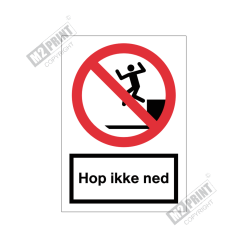 Forbudsskilt - Hop ikke ned