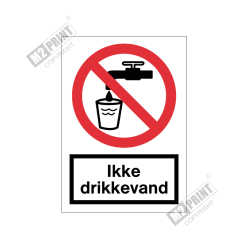 Forbudsskilt - Ikke drikkevand