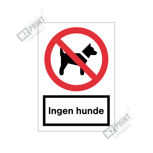 Forbudsskilt - Ingen hunde