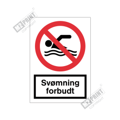 Forbudsskilt - Svømning forbudt