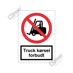 Forbudsskilt - Truck kørsel forbudt