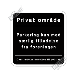 Parkeringsskilt - Parkering kun med særlig tilladelse sort