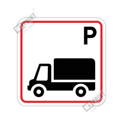 Parkeringsskilt - Parkering lastbil hvid