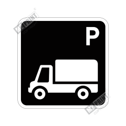 Parkeringsskilt - Parkering lastbil sort