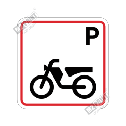 Parkeringsskilt - Parkering motorcykel MC hvid